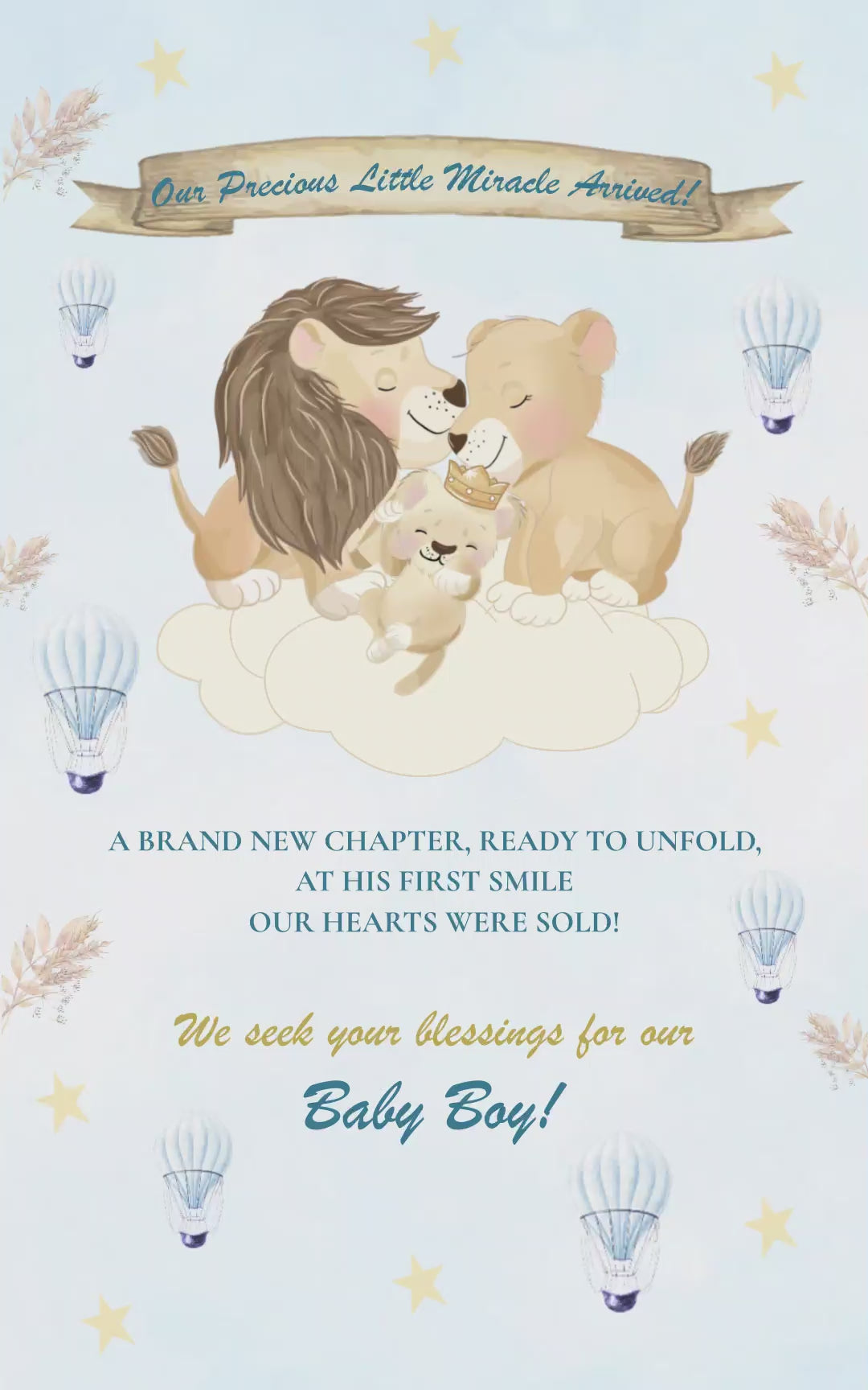 Lion Family- It's a Boy